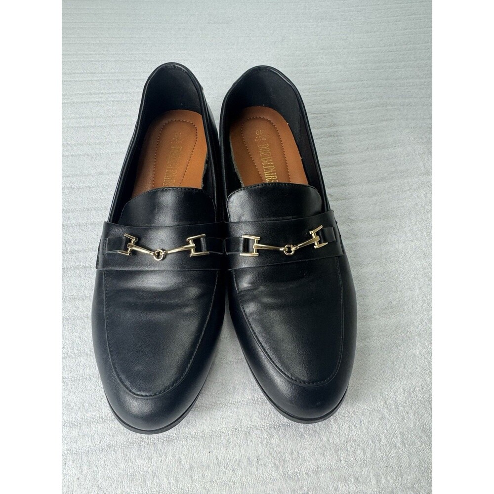 Dream Pairs Women’s Black Horsebit Loafers Gold Hardware Size 10